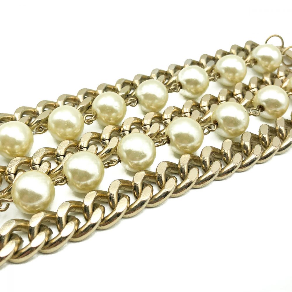 Vintage Pearl Chainmail Cuff