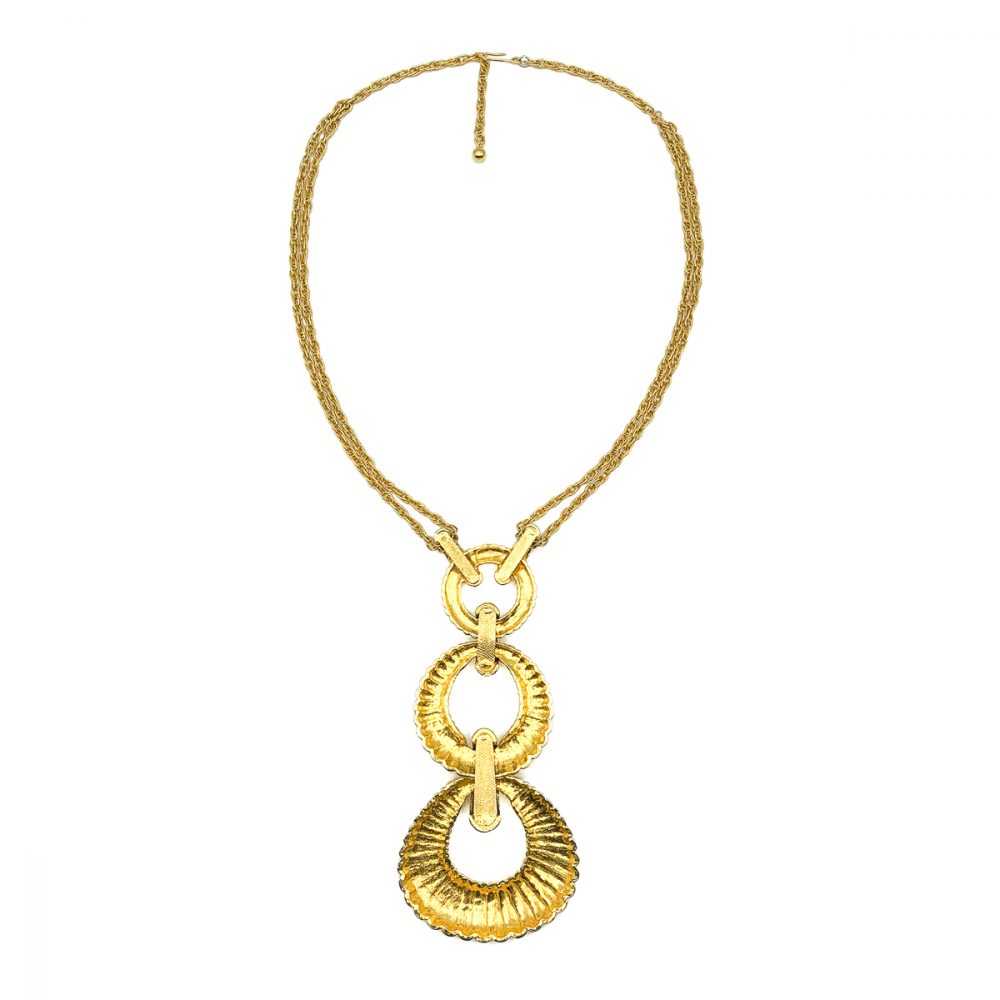 Vintage Triple Hoop Sautoir Necklace