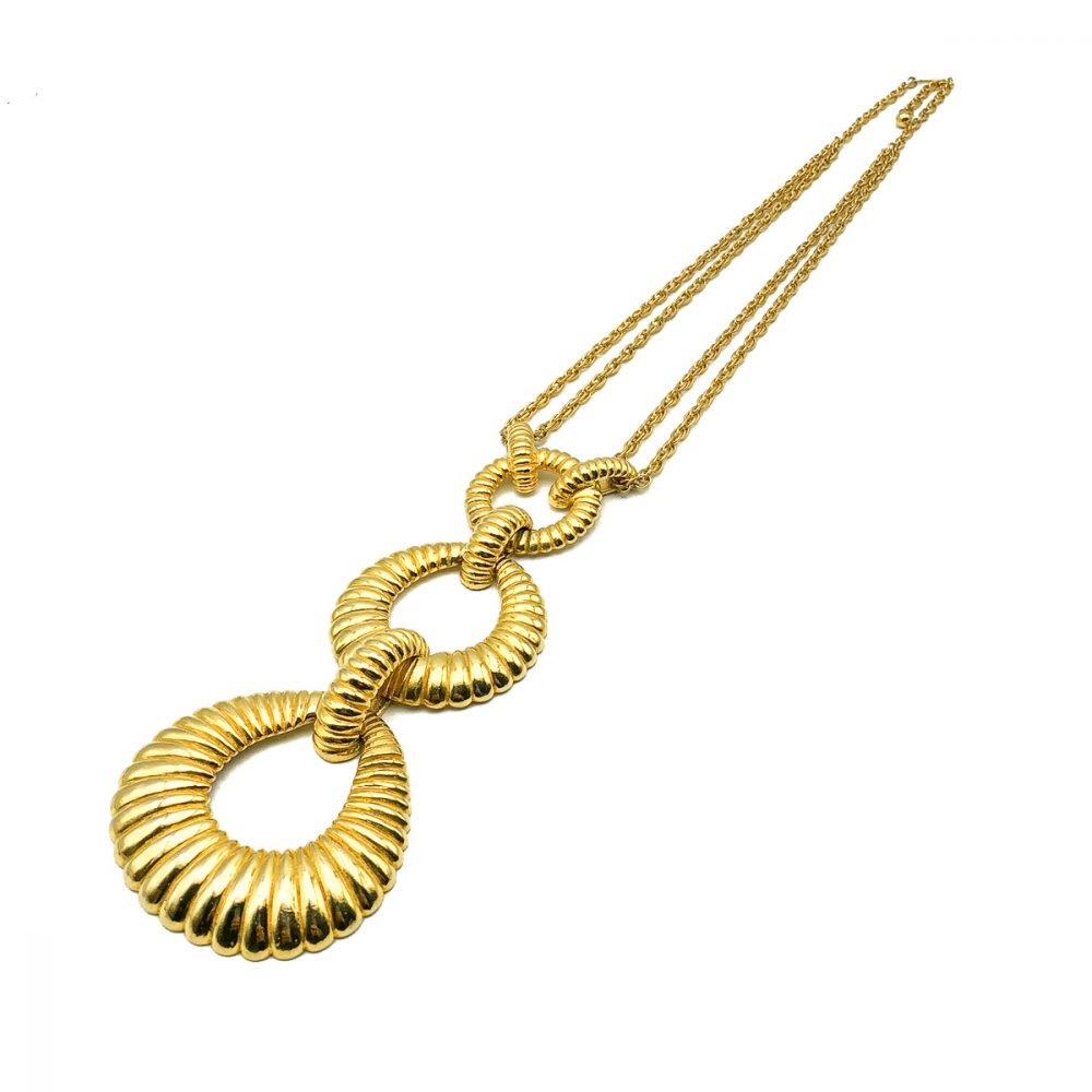 Vintage Triple Hoop Sautoir Necklace