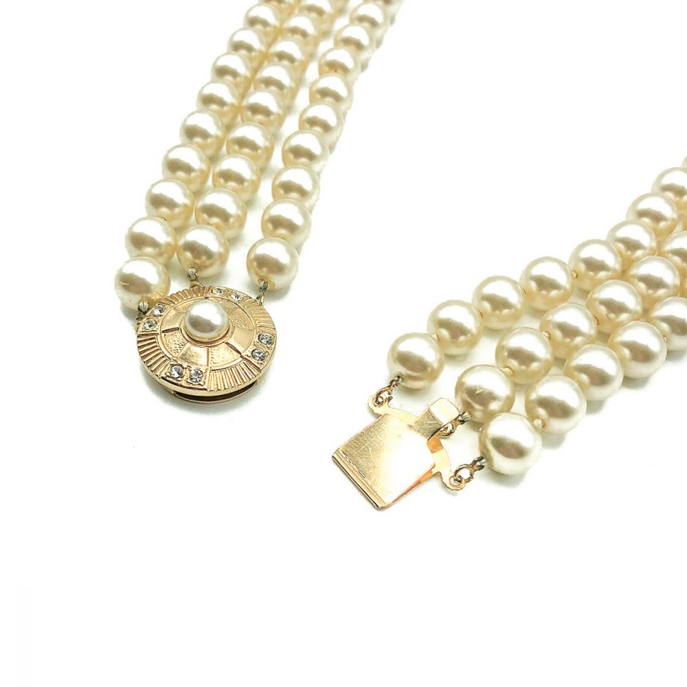 Vintage Triple Pearl Necklace