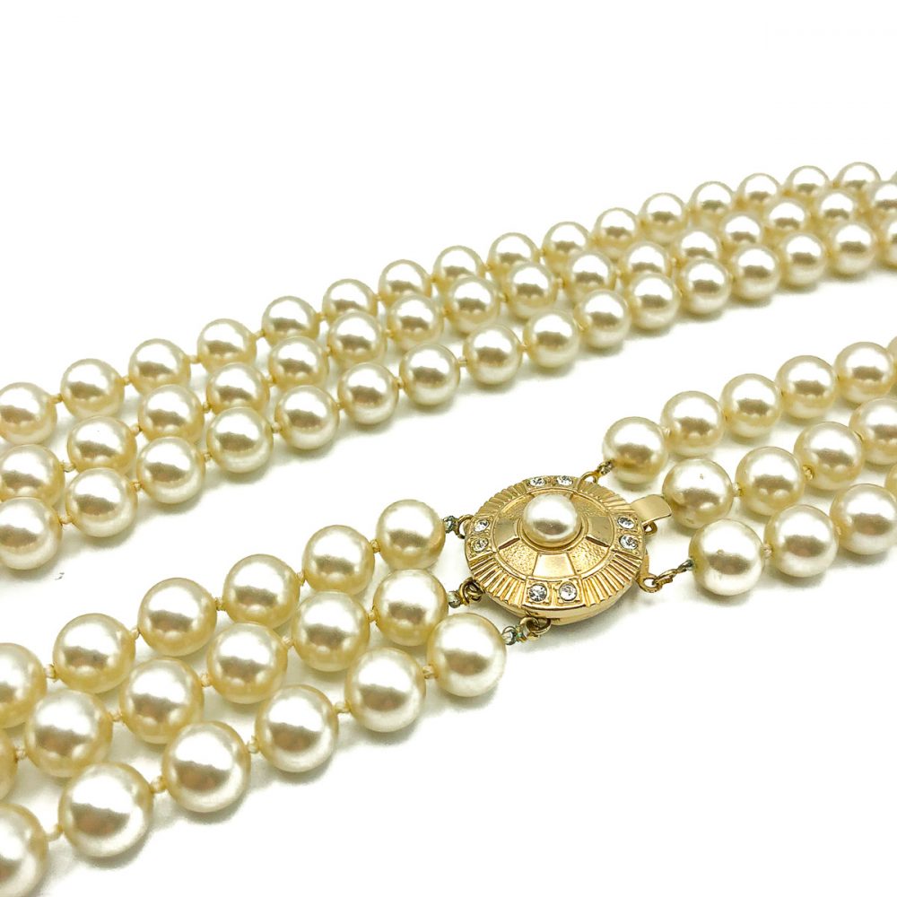Vintage Triple Pearl Necklace
