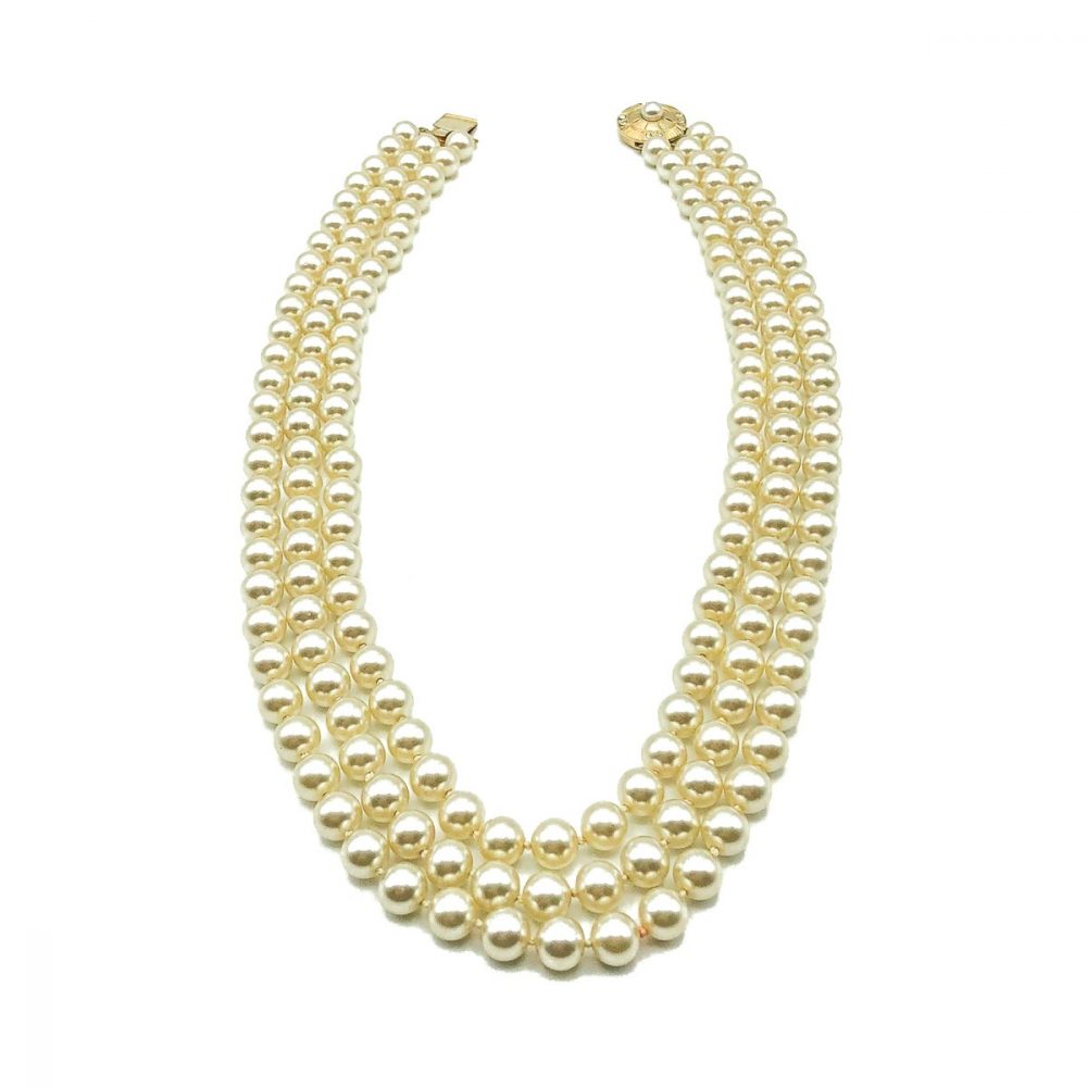 Vintage Triple Pearl Necklace