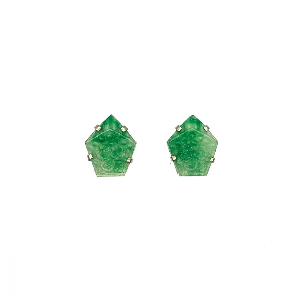 Deco Green Glass Sautoir