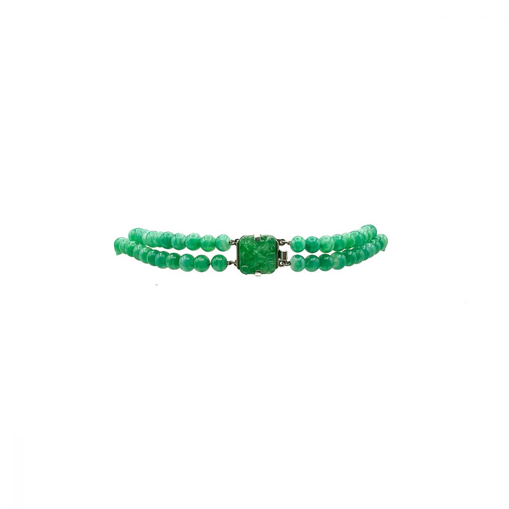 Deco Green Glass Sautoir