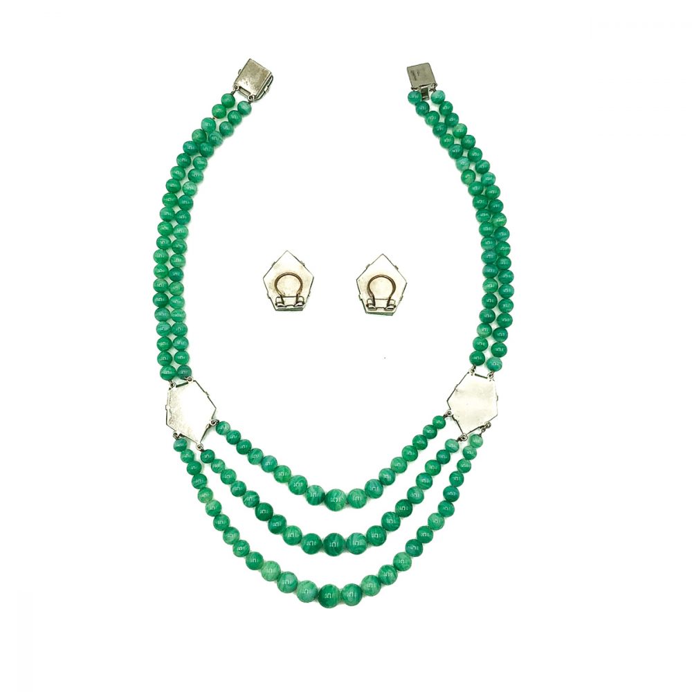 Deco Green Glass Sautoir