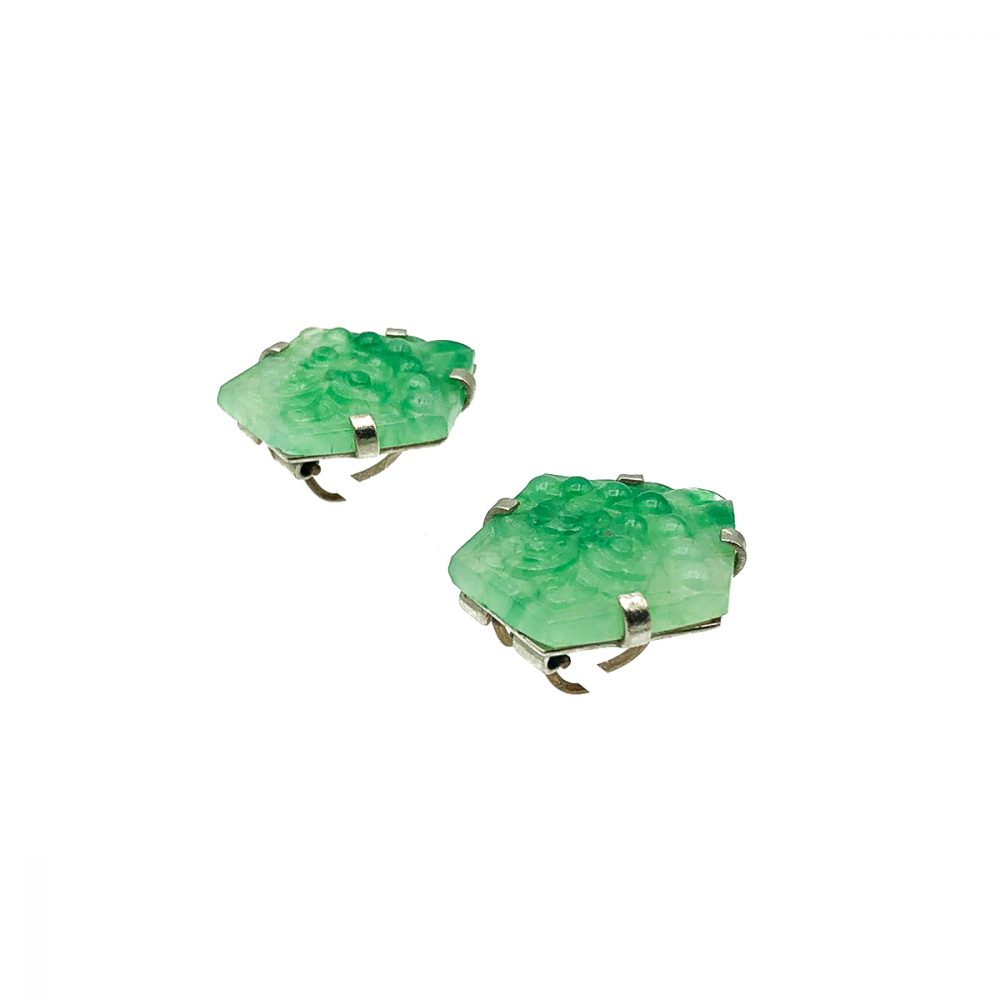 Deco Green Glass Sautoir