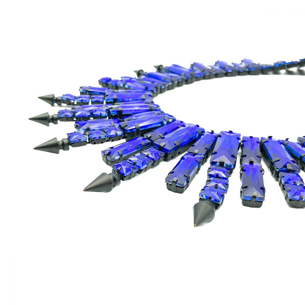 Petrol Blue Glass Collar