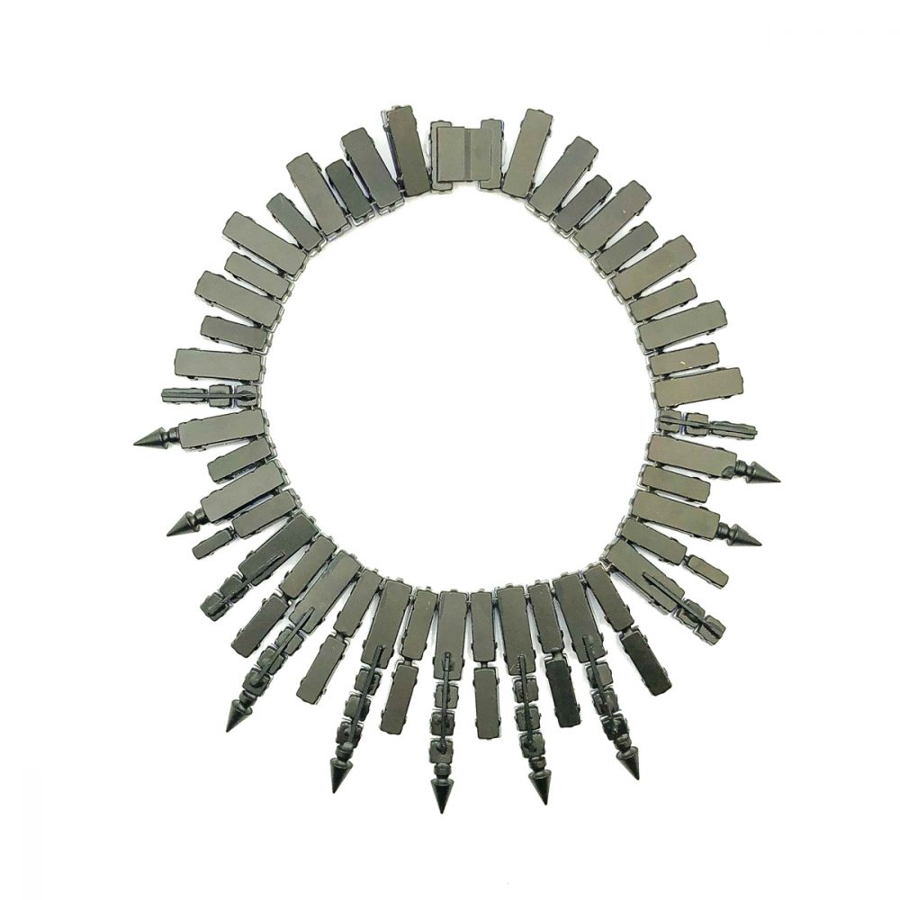 Petrol Blue Glass Collar