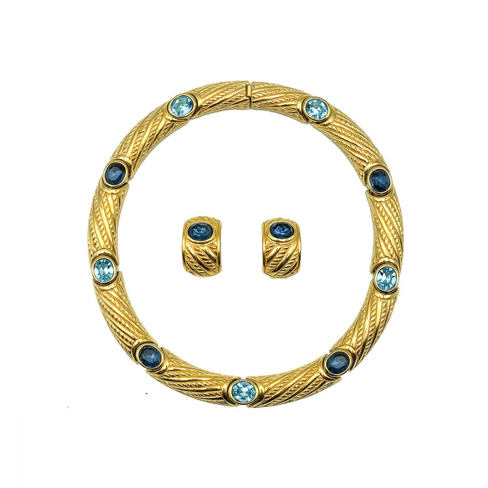 Vintage Dior Blue Crystal Collar