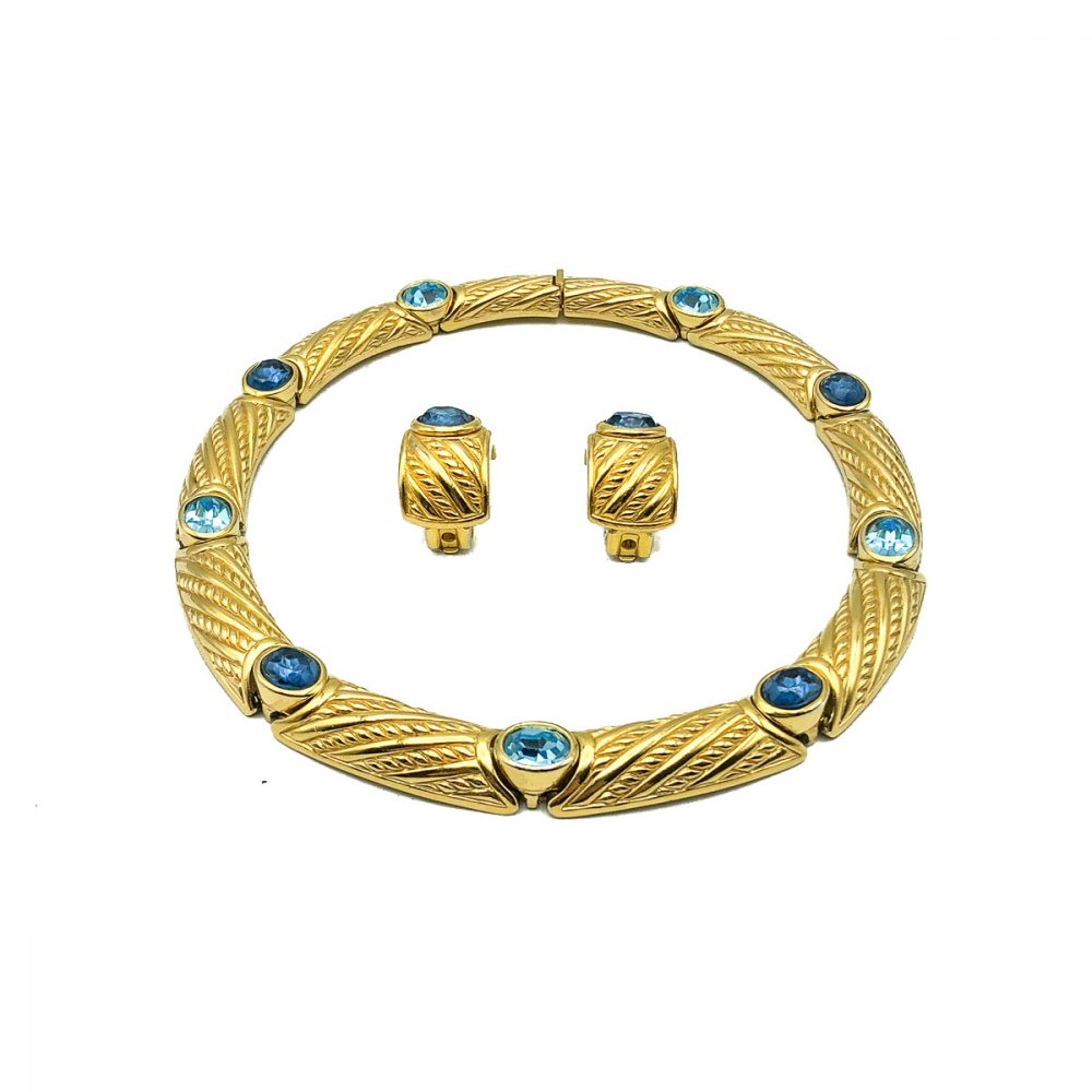 Vintage Dior Blue Crystal Collar