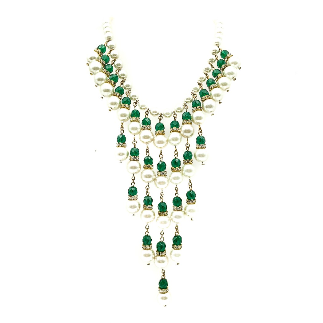 Jennifer Gibson Jewellery Vintage Fringe Necklace 8 959 (10) Vintage Cascade Fringe Necklace