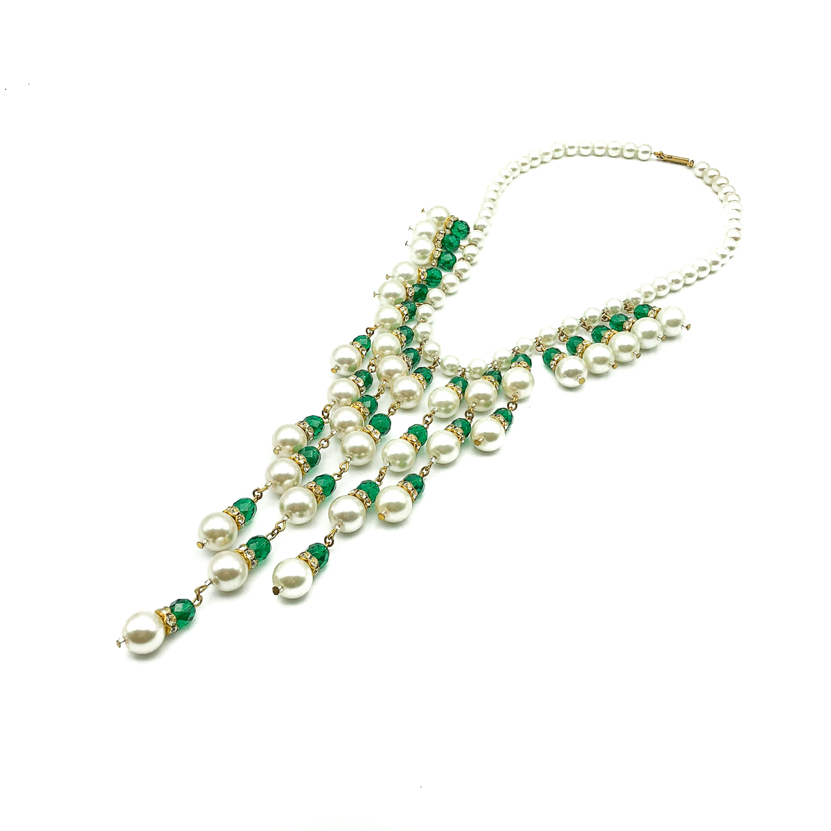 Jennifer Gibson Jewellery Vintage Fringe Necklace 8 959 (8) Vintage Cascade Fringe Necklace