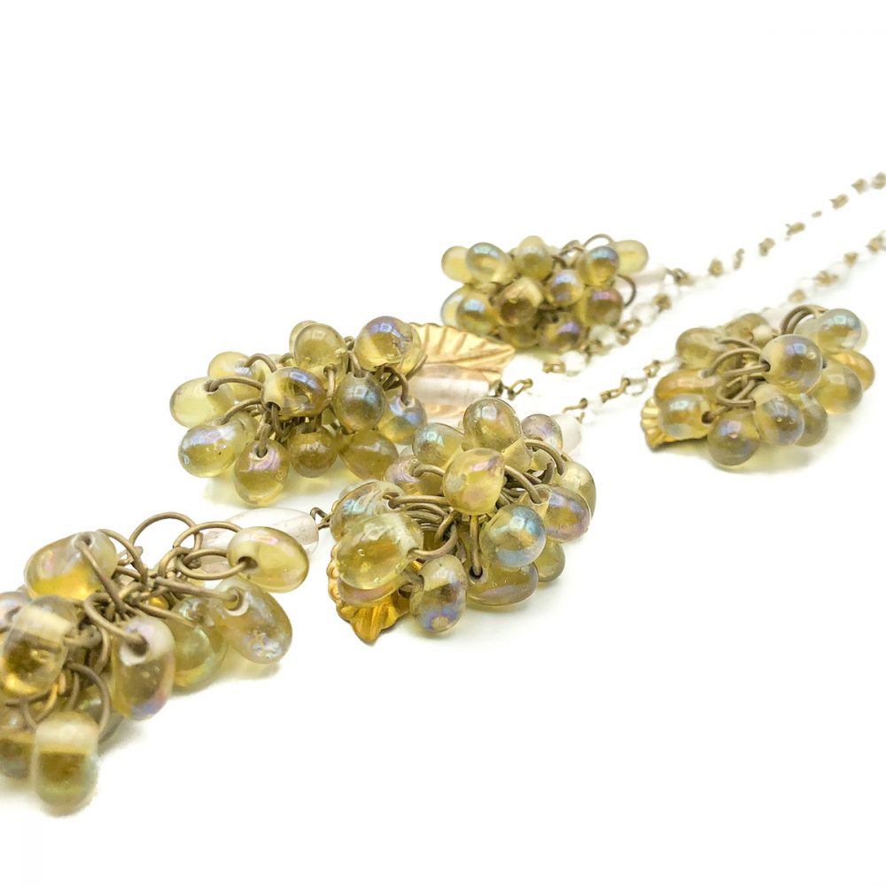 Vintage Glass Grape Necklace