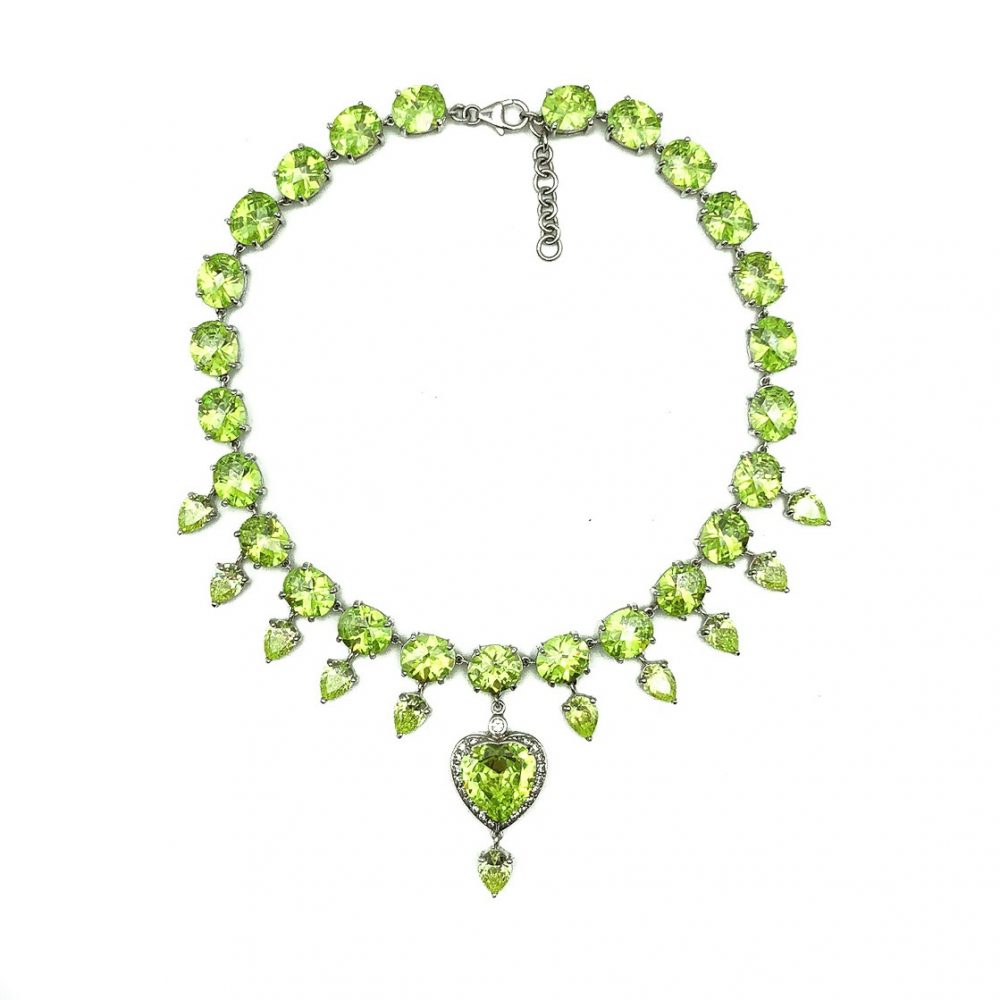 Vintage Peridot Heart Necklace