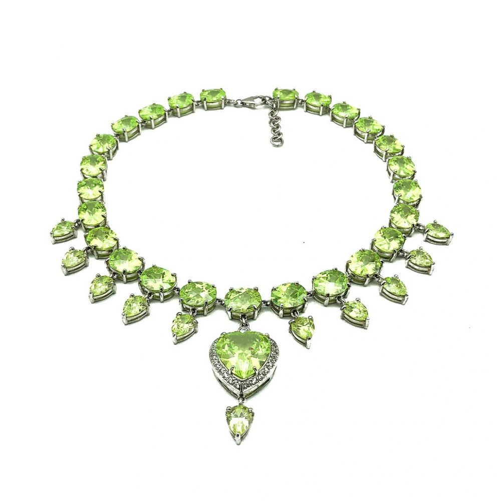 Vintage Peridot Heart Necklace