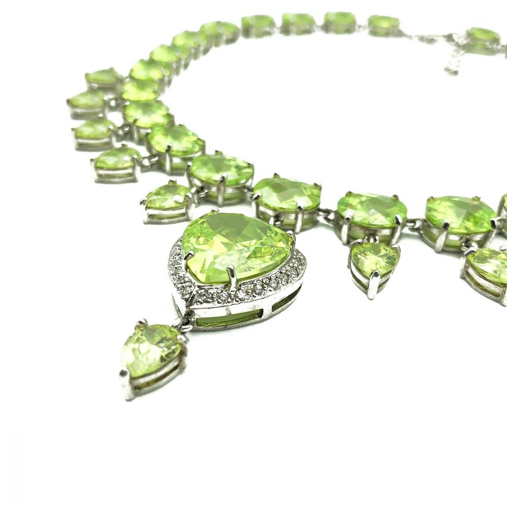 Vintage Peridot Heart Necklace