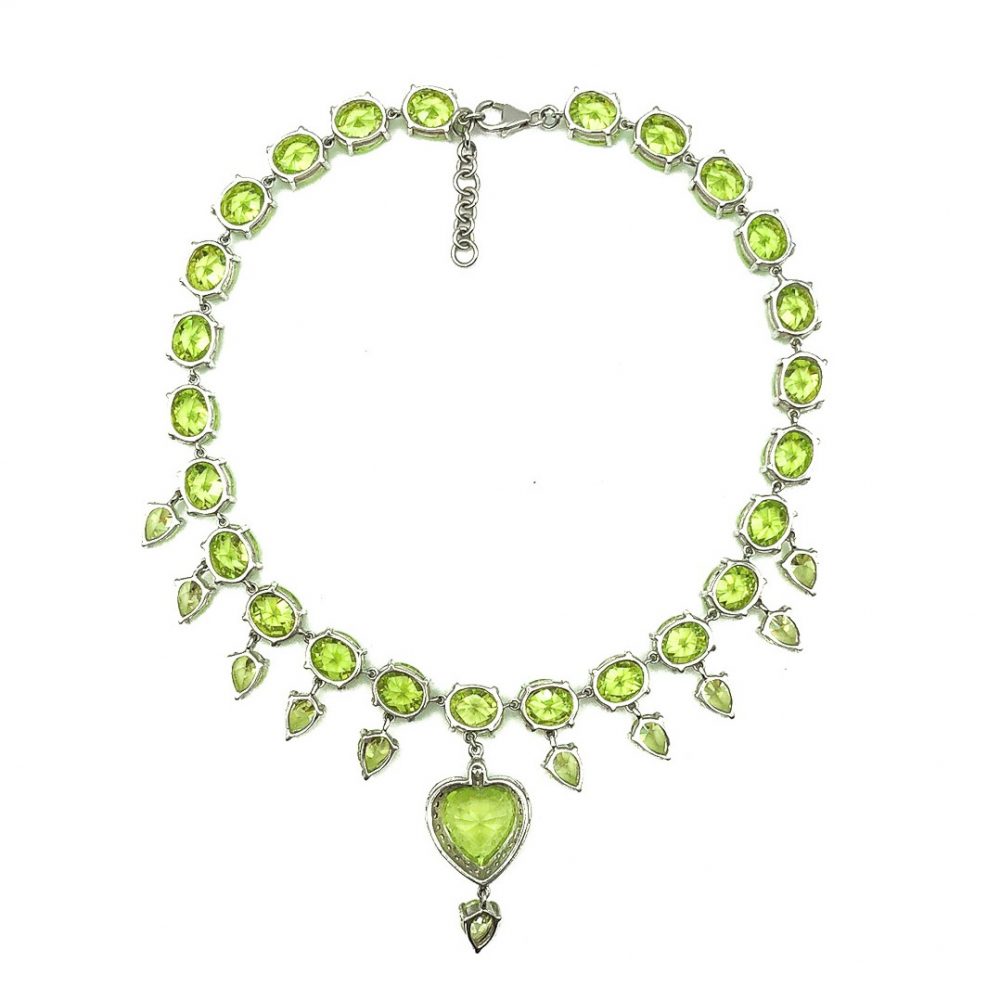 Vintage Peridot Heart Necklace