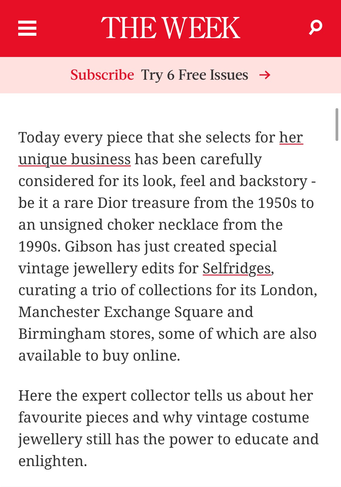 Jennifer Gibson Jewellery Interview THE WEEK December 2020