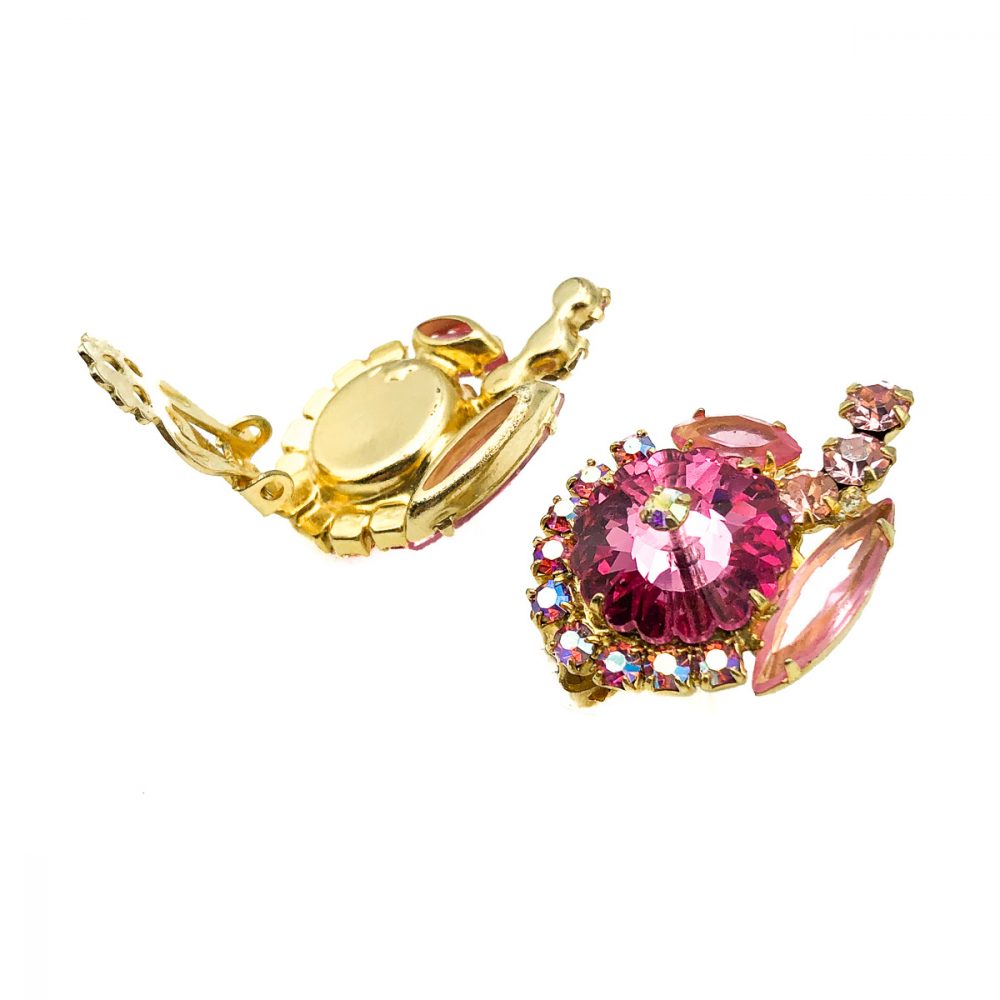 Vintage Pink Rivoli Earrings