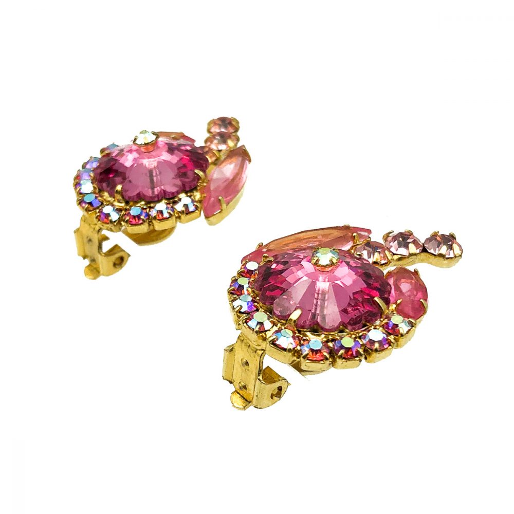 Vintage Pink Rivoli Earrings