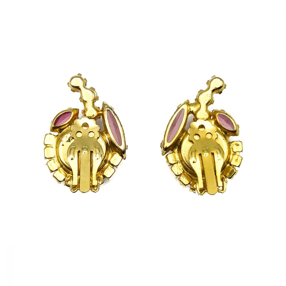 Vintage Pink Rivoli Earrings