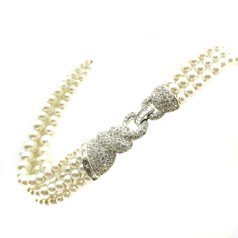 Vintage Boucher Pearl Torsade Necklace