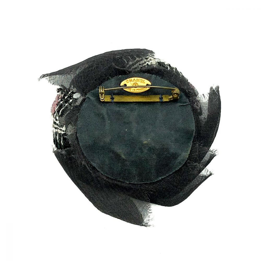 Vintage Chanel Tweed Camellia Corsage