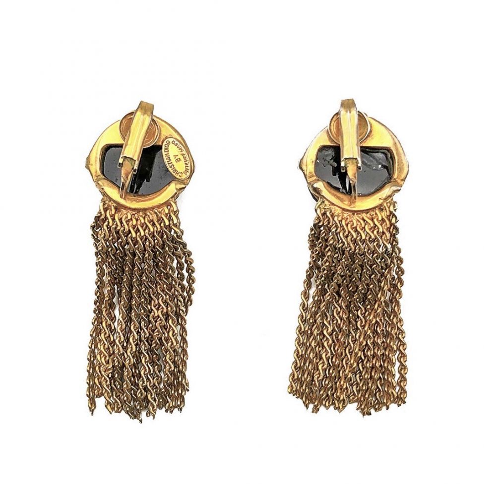 Vintage Dior Black Tassle Earrings