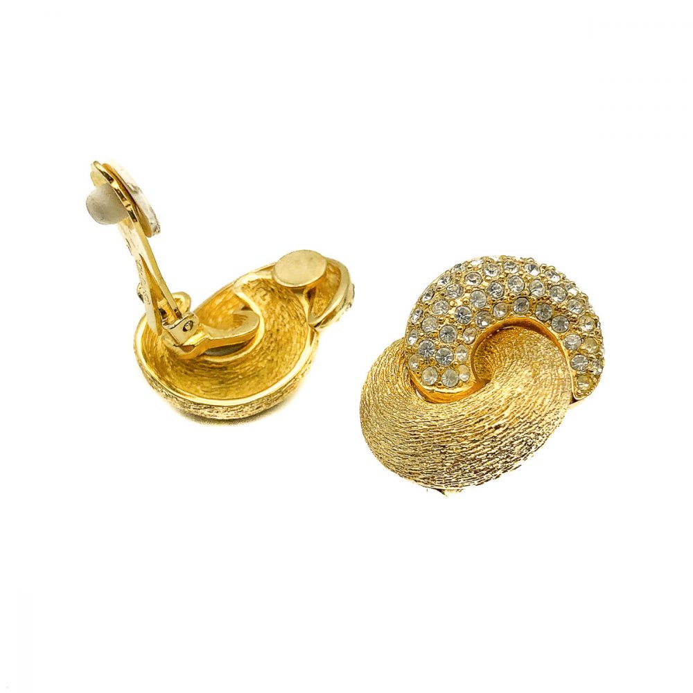 Vintage Dior Crystal Knot Earrings