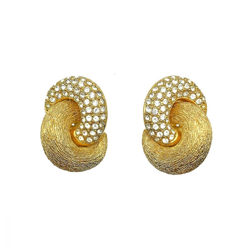 Vintage Dior Crystal Knot Earrings