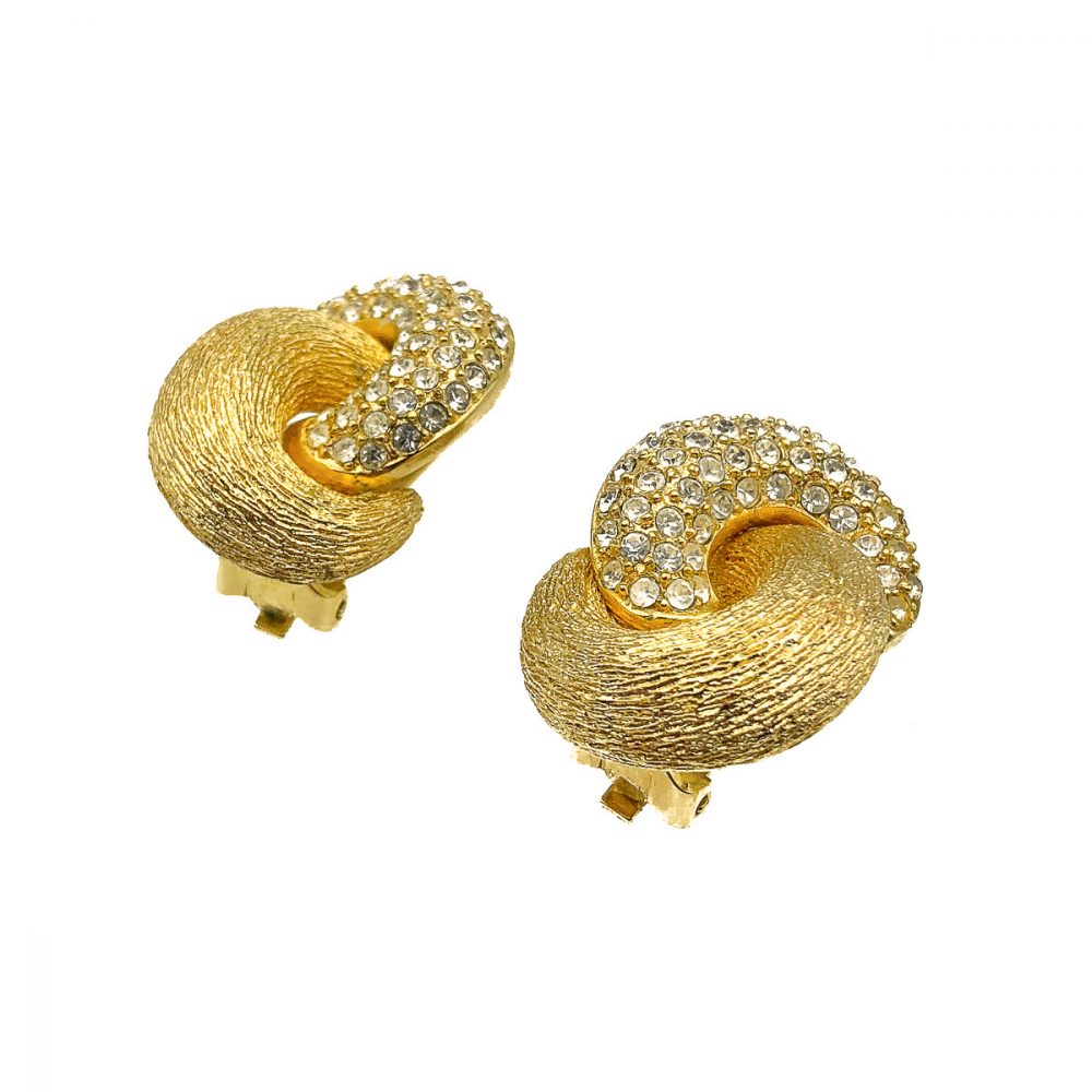 Vintage Dior Crystal Knot Earrings
