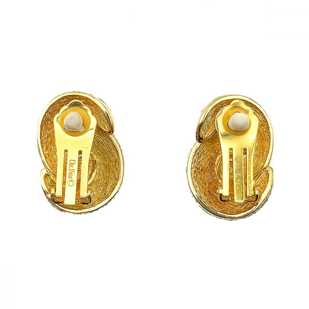 Vintage Dior Crystal Knot Earrings