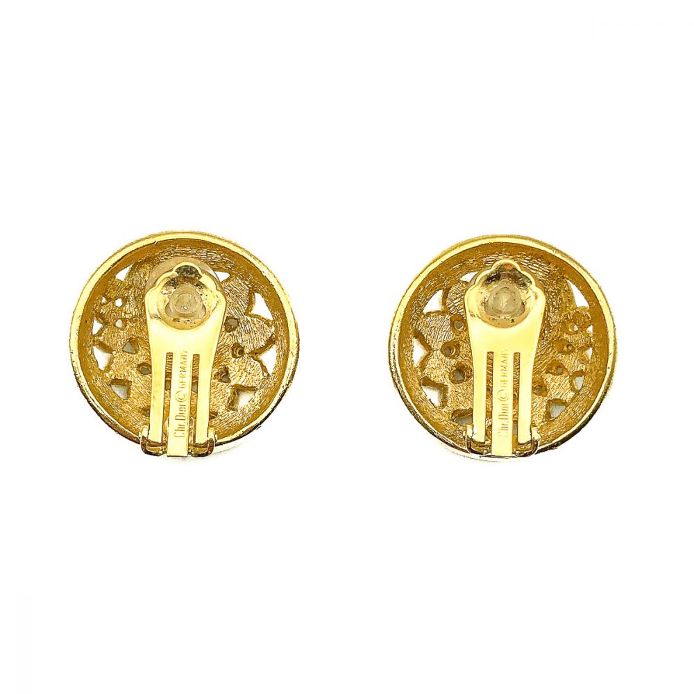 Vintage Dior Crystal Swirl Earrings