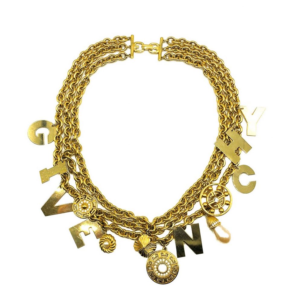 Vintage Givenchy Logo Charm Collar