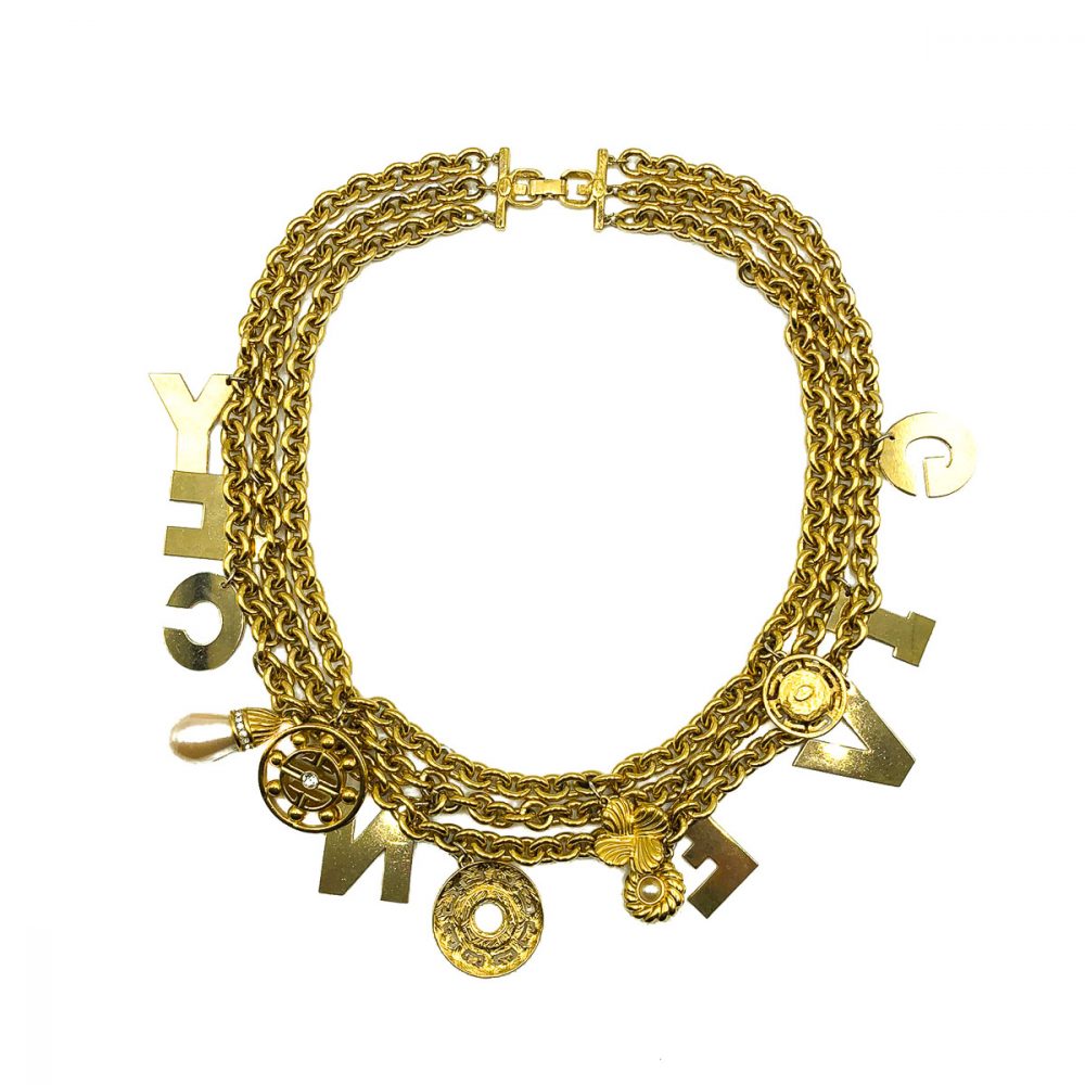 Vintage Givenchy Logo Charm Collar