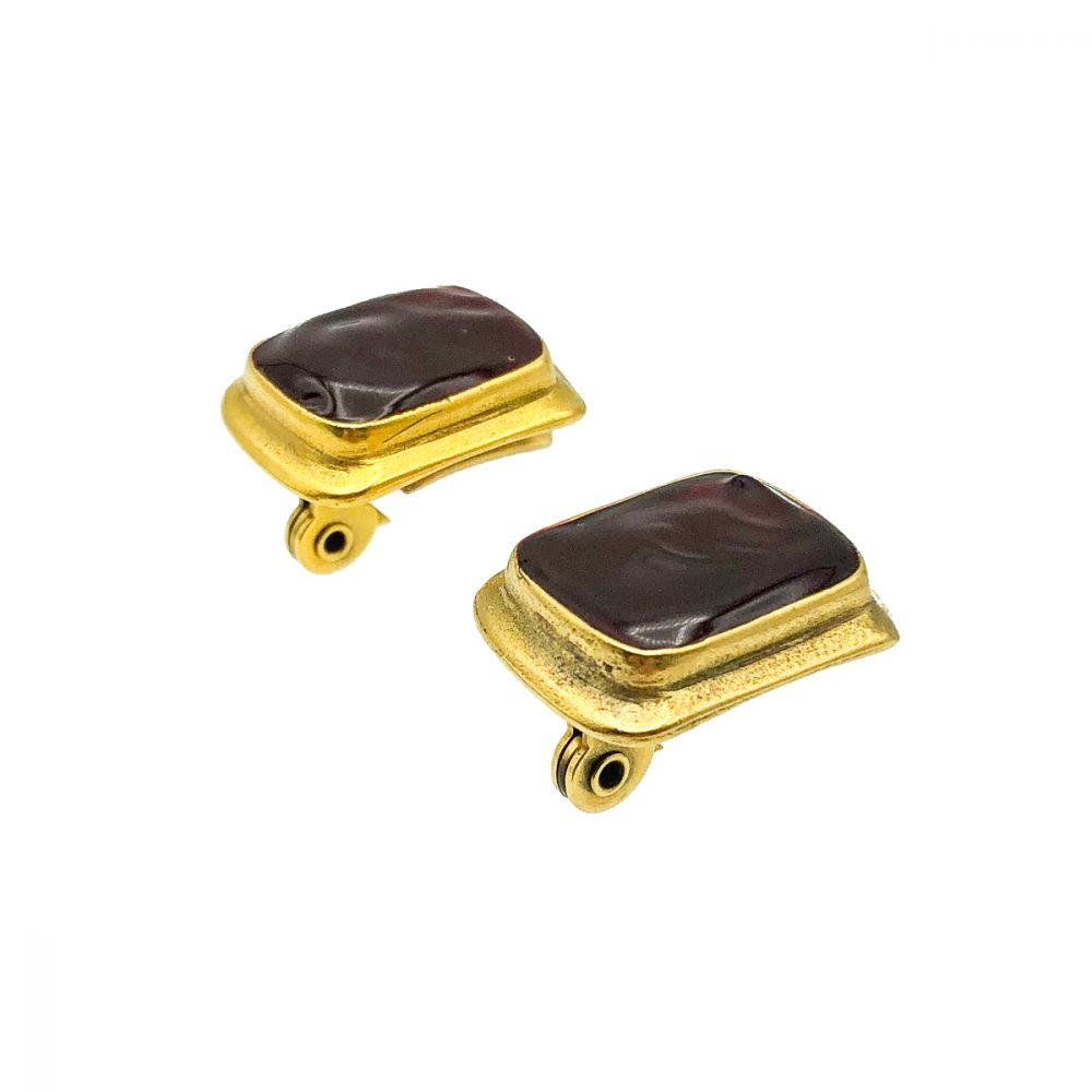 Vintage YSL Poured Glass Earrings