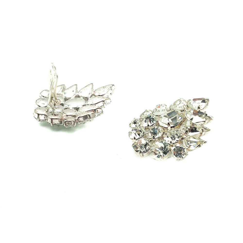 Vintage Crystal Cluster Earrings