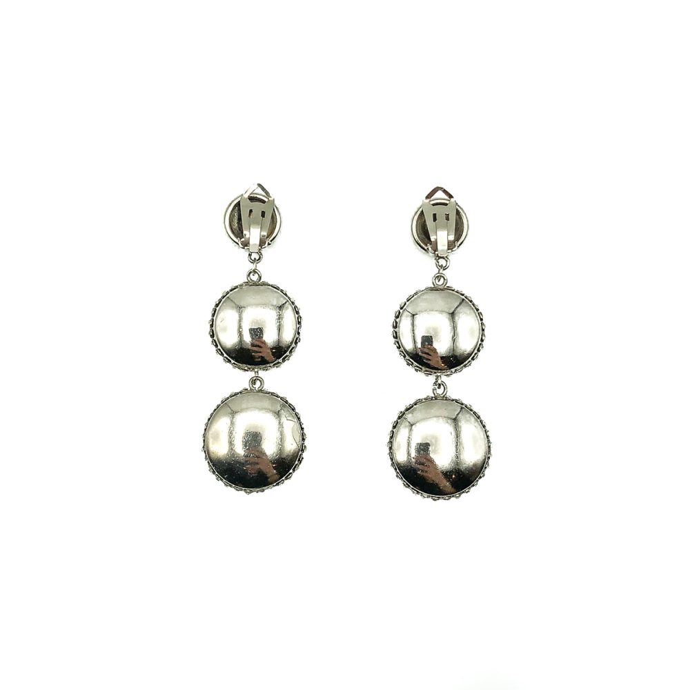 Vintage Monochrome Button Earrings
