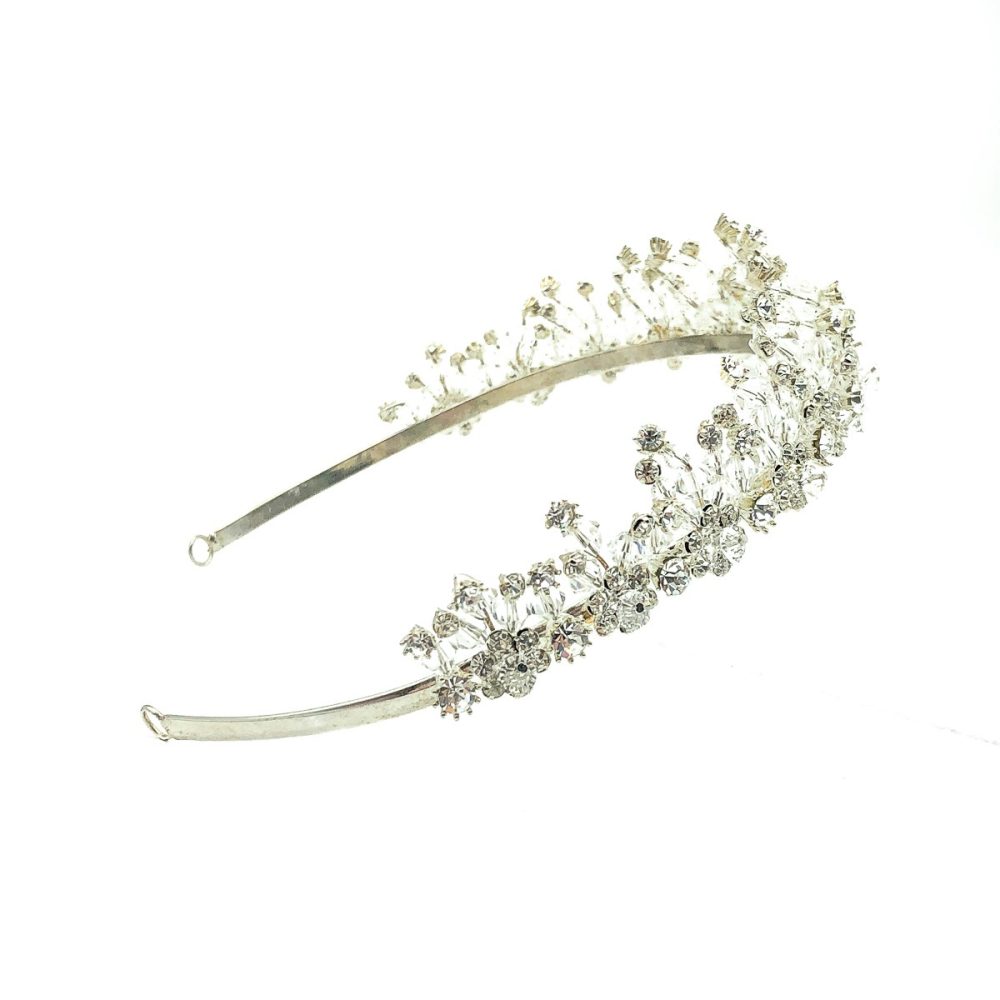 Vintage Silver & Crystal Garden Tiara