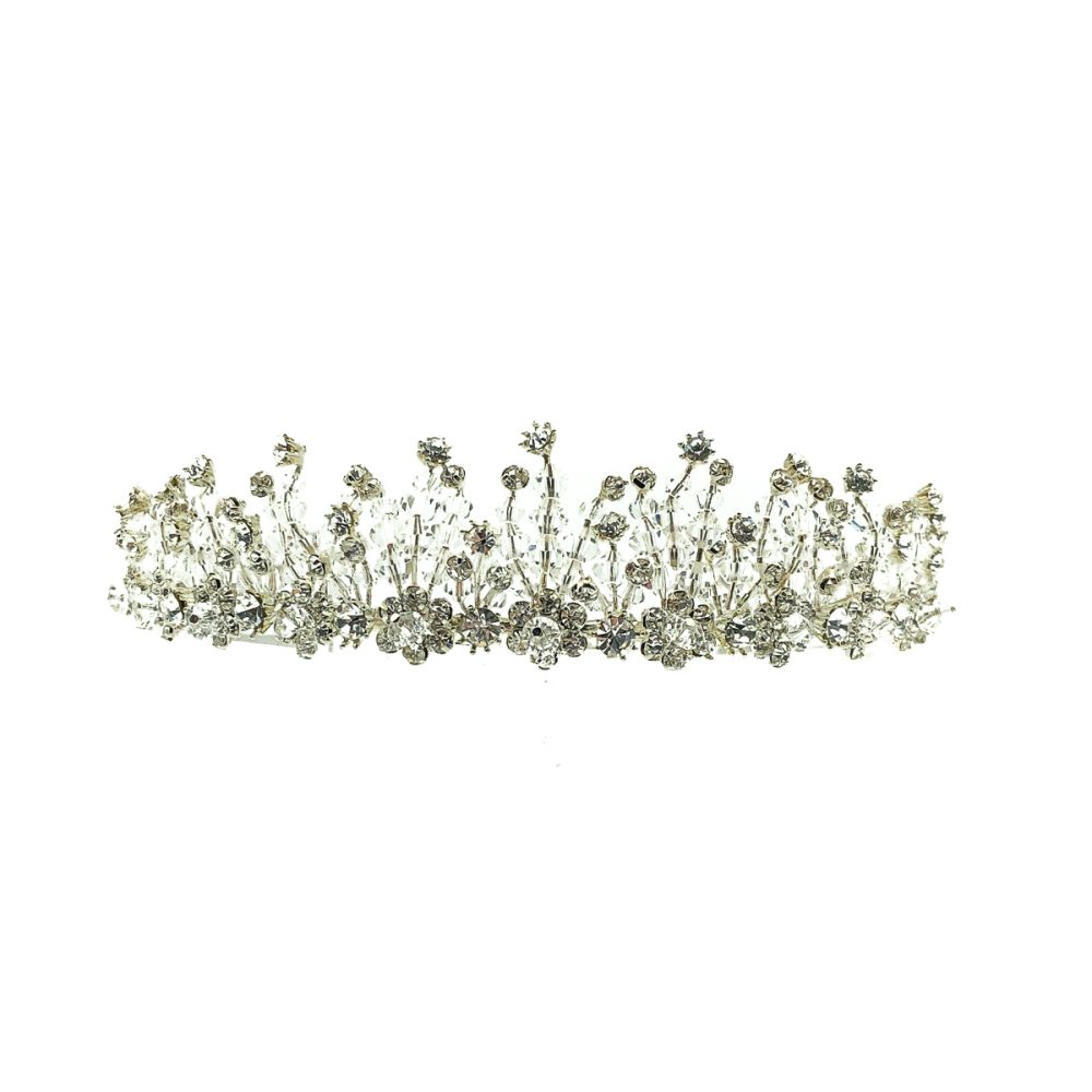 Vintage Silver & Crystal Garden Tiara