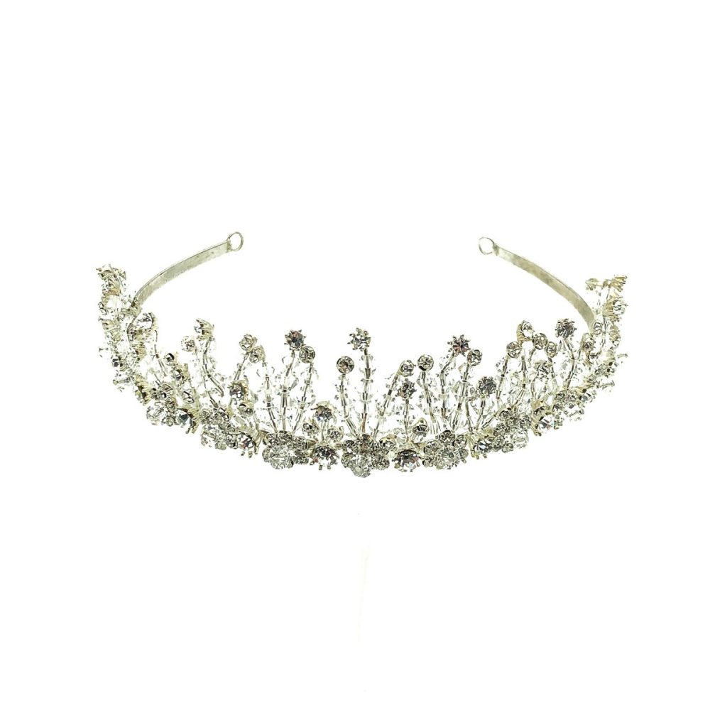 Vintage Silver & Crystal Garden Tiara