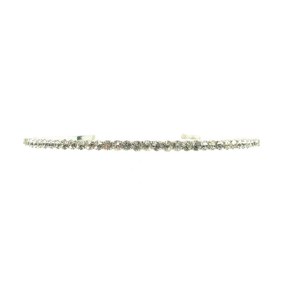 Vintage Silver &Crystal Line Hairband Tiara