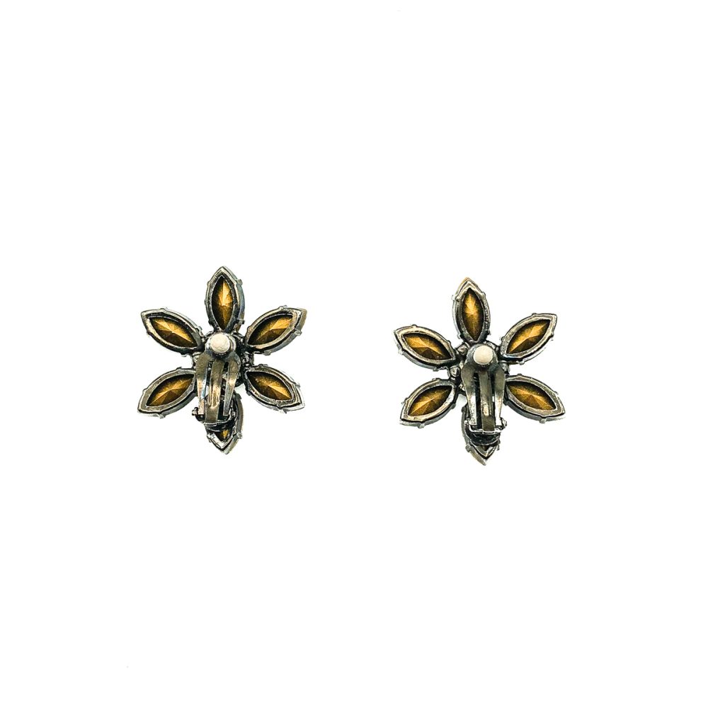 Vintage crystal flower earrings