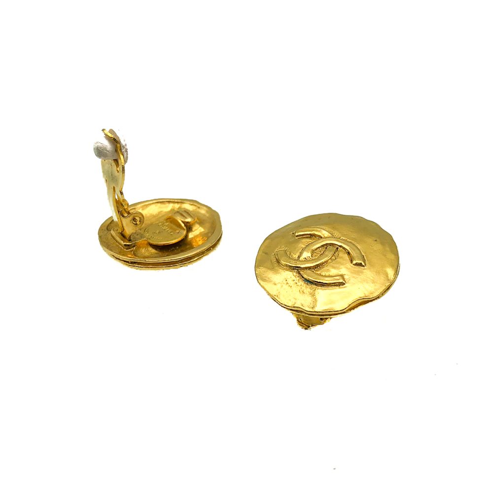 Vintage CC Logo Coin Earrings