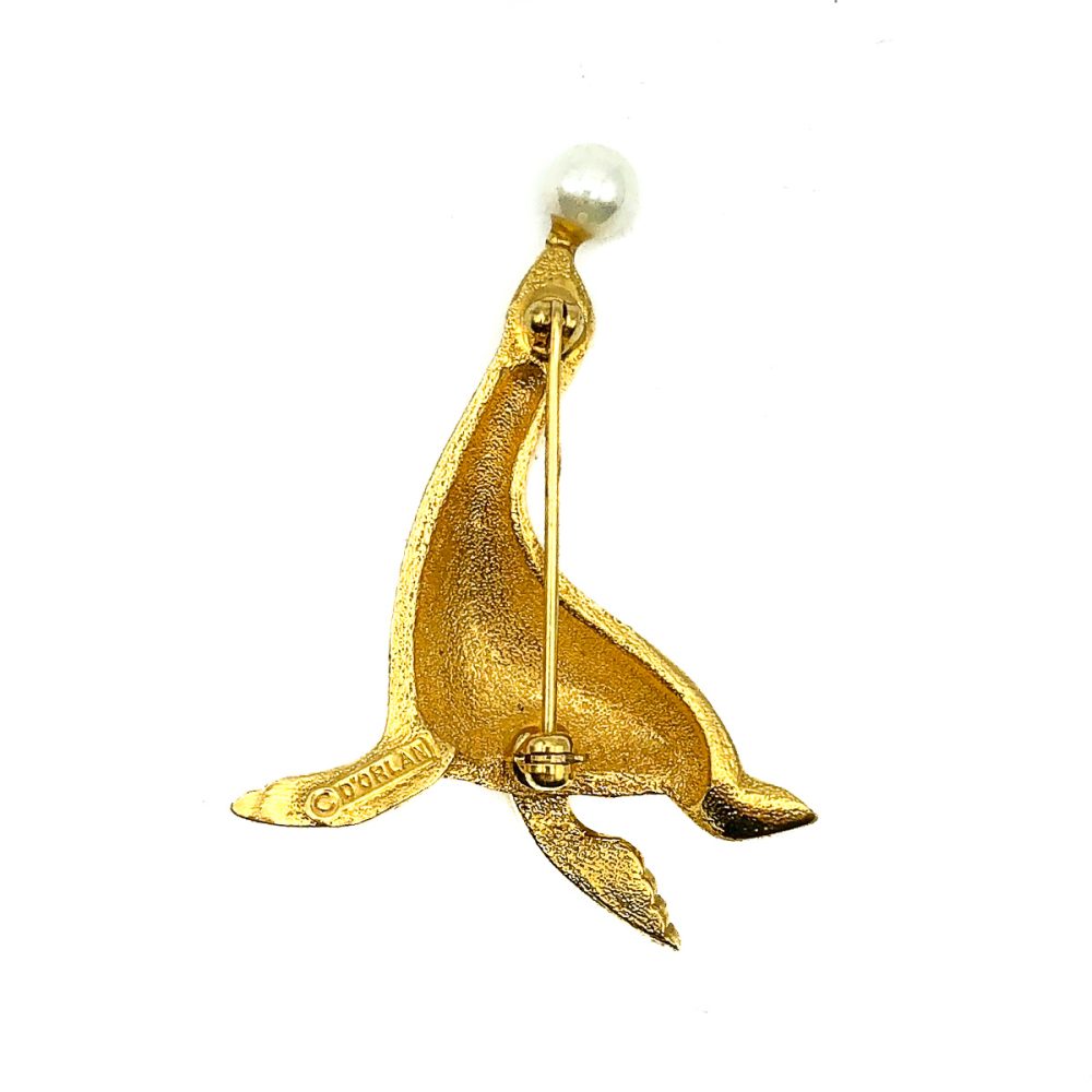 Vintage D'Orlan Sea Lion Brooch