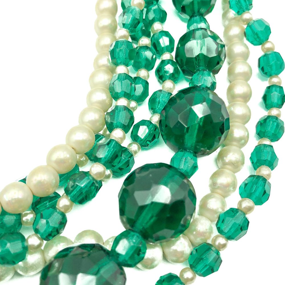 Vintage Dior Emerald Glass Necklace