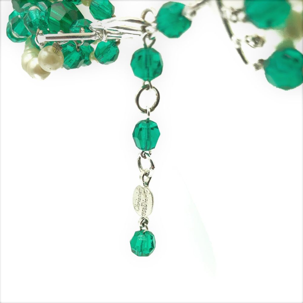 Vintage Dior Emerald Glass Necklace
