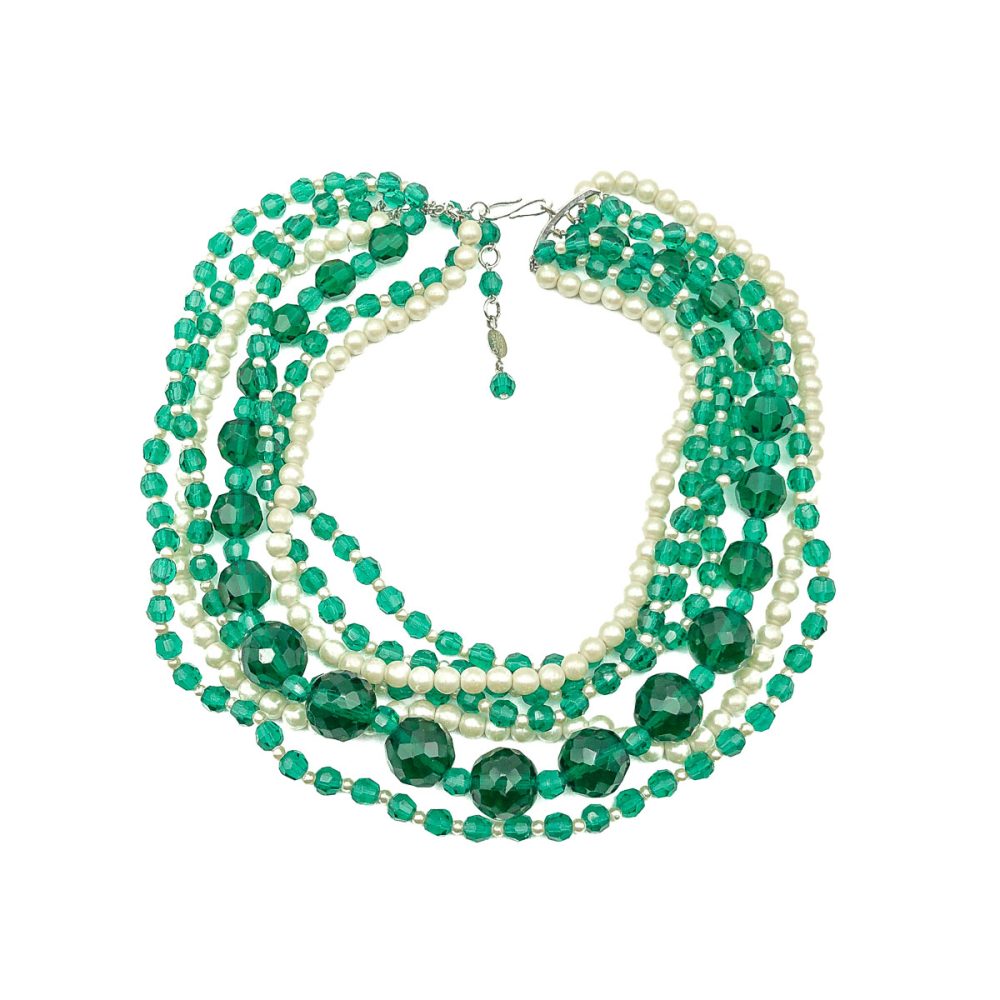 Vintage Dior Emerald Glass Necklace