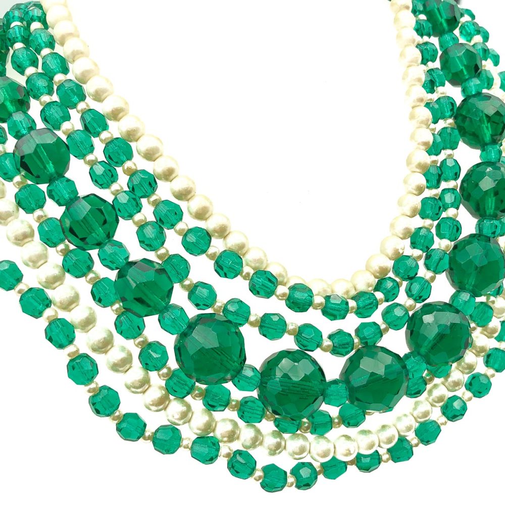 Vintage Dior Emerald Glass Necklace