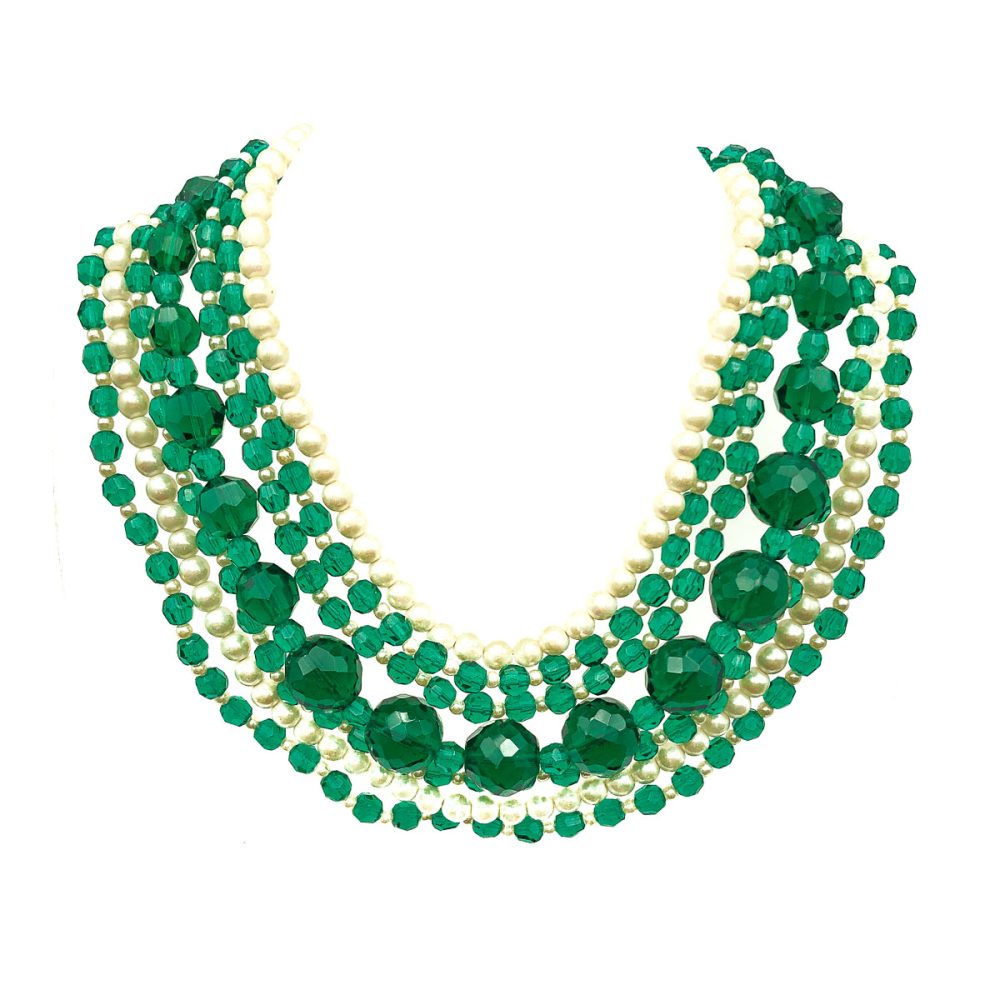 Vintage Dior Emerald Glass Necklace